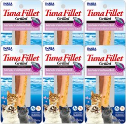 Inaba Ciao Grain-Free Grilled Tuna Fillet Extra Tender in Tuna Flavored Broth Cat Treat, 0.52-oz pouch, pack of 6 + Weruva Cats in the Kitchen Cuties Variety Pack Grain-Free Canned Cat Food, 3.2-oz, case of 12 slide 2 of 8