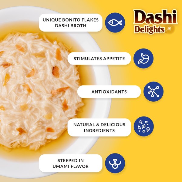 Inaba Dashi Delights Chicken Flavored Bits in Broth Cat Food Topping