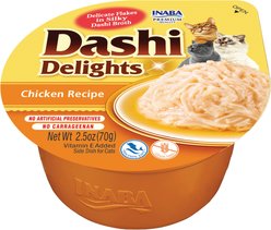 Inaba Dashi Delights Chicken Flavored Bits in Broth Cat Food Topping, 2.5-oz cup