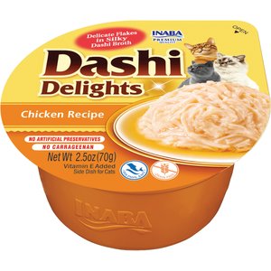 Inaba Dashi Delights Chicken Flavored Bits in Broth Cat Food Topping, 2.5-oz cup