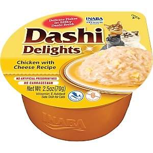 Inaba Dashi Delights Chicken with Cheese Recipe Grain-Free Cat Food Topper, 2.5-oz cup