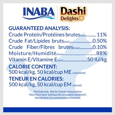 Show full view: Inaba Dashi Delights Chicken with Scallop Flavored Bits in Broth Cat Food Topping, 2.5-oz cup slide 9 of 11