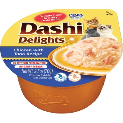 Inaba Inaba Dashi Delights Chicken with Tuna Flavored Bits in Broth Cat Food Topping, 2.5-oz cup
