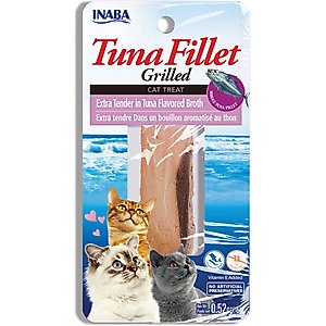 Inaba Extra Tender Grilled Tuna Fillet in Tuna Broth Grain-Free Cat Treats, .52oz pouch, 1ct