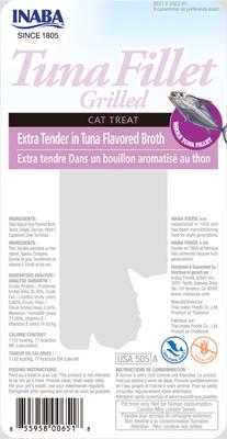 Show full view: Inaba Extra Tender Grilled Tuna Fillet in Tuna Broth Grain-Free Cat Treats, .52oz pouch, 1ct slide 3 of 11