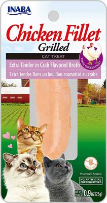 Show full view: Inaba Grain-Free Grilled Chicken Fillet Extra Tender in Crab Flavored Broth Cat Treat, 0.9-oz pouch + Weruva Cats in the Kitchen Variety Pack Grain-Free Cat Food Pouches, 3-oz, case of 12 slide 2 of 6