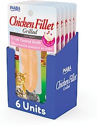 Inaba Grain-Free Grilled Chicken Fillet in Crab Flavored Broth Cat Treat, 0.9-oz pouch, pack of 6