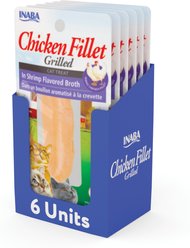 Inaba Grain-Free Grilled Chicken Fillet in Shrimp Flavored Broth Cat Treat, 0.9-oz pouch, pack of 6