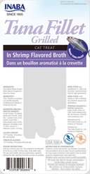 Inaba Grain-Free Grilled Tuna Fillet in Shrimp Flavored Broth Cat Treat, 0.52-oz pouch, pack of 6 slide 2 of 7