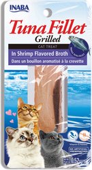 Inaba Grain-Free Grilled Tuna Fillet in Shrimp Flavored Broth Cat Treat, 0.52-oz pouch