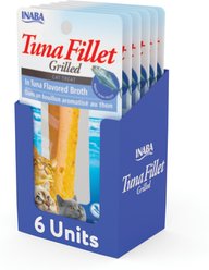 Inaba Grain-Free Grilled Tuna Fillet in Tuna Flavored Broth Cat Treat, 0.52-oz pouch, 6 count