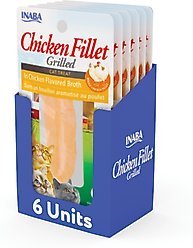 Inaba Grilled Chicken Fillet in Chicken Flavored Broth Grain-Free Cat Treat, .9oz pouch, 6ct