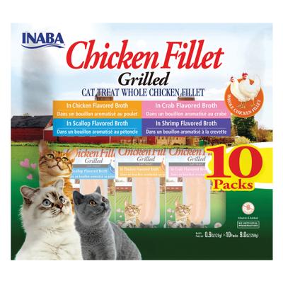 Show full view: Inaba Grilled Chicken Fillet Variety Pack Grain-Free Cat Treats, 10 Count slide 1 of 10