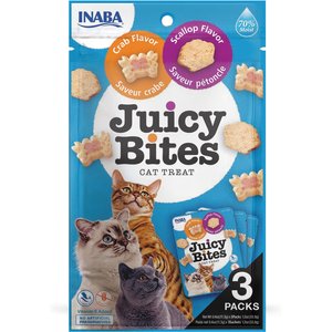 Inaba Juicy Bites Scallop & Crab Flavor Soft & Chewy Cat Treats, 0.4-oz pouch, 3 count