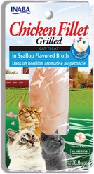 Inaba Tender Grilled Chicken Fillet in Scallop Flavored Broth, Soft & Chewy Cat Treats, 0.9-oz pouch, 1ct