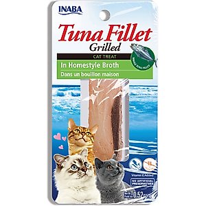 Inaba Tender Grilled Tuna Fillet in Homestyle broth, soft & chewy cat treats, .52-oz pouch, 1ct