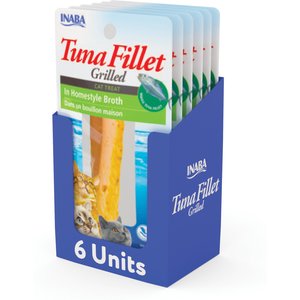 Inaba Tender Grilled Tuna Fillet in Homestyle broth, soft & chewy cat treats, .52-oz pouch, 6ct