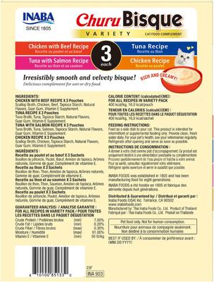 Show full view: Inaba Churu Bisque Tuna & Chicken Variety Cat Lickable Treat, 1.4-oz pouch, 12 count slide 3 of 10