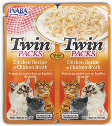 Inaba Twin Packs Chicken Recipe in Chicken Broth Grain-Free Cat Food Topper, 1.4-oz pouch, 2 count