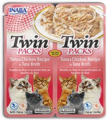 Inaba Twin Packs Tuna & Chicken Recipe in Tuna Broth Grain-Free Cat Food Topper, 1.4-oz pouch, 2 count