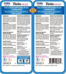 Inaba Twin Packs Tuna & Chicken with Scallop Recipe in Scallop Broth Grain-Free Cat Food Topper, 1.4-oz pouch, 2 count slide 2 of 6