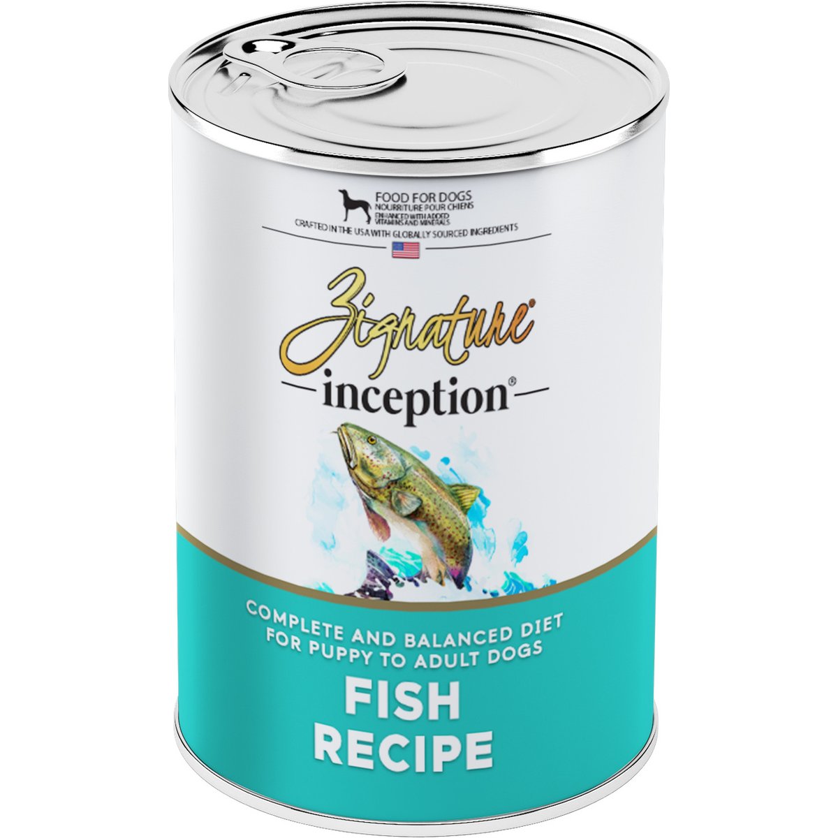 Inception Fish Meal Recipe Wet Dog Food, 13-oz can, case of 12