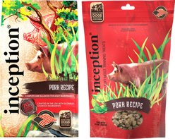 Inception Pork Recipe Dry Food, 27-lb bag + Soft & Chewy Dog Treats, 4-oz bag