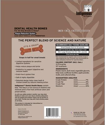 Show full view: Indigenous Pet Products Dental Health Bones Duck & Apple Flavor Dog Treats, 13 count slide 3 of 4