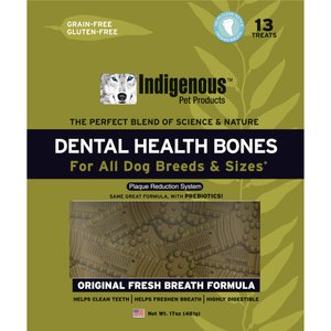 Indigenous Pet Products Fresh Breath Formula Grain-Free Dental Dog Treats, 13 count