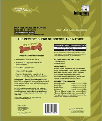 Show full view: Indigenous Pet Products Fresh Breath Formula Grain-Free Mint Flavored Mini Dental Dog Treats, 40 count slide 3 of 5