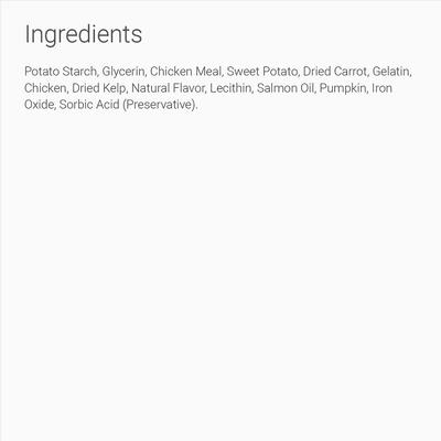 Show full view: Indigenous Pet Products Grain-Free Carrot & Pumpkin Flavored Dental Dog Treats, 13 count slide 4 of 6