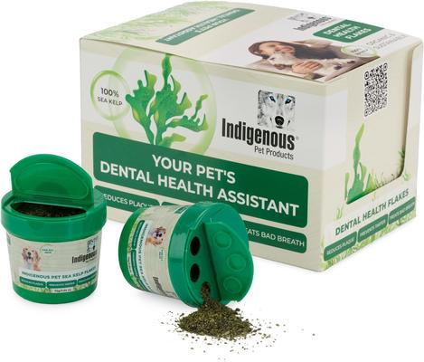 Show full view: Indigenous Pet Products Organic Sea Kelp Flakes Dental Care Dry Dog Food Topping, 2.54-oz jar slide 3 of 5