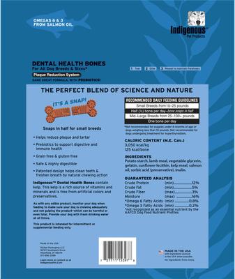 Show full view: Indigenous Pet Products Potato & Lamb Grain-Free Dental Dog Treats, 13 count slide 3 of 6