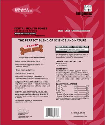 Show full view: Indigenous Pet Products Smoked Bacon Flavored Grain-Free Mini Dental Dog Treats, 40 count slide 3 of 6