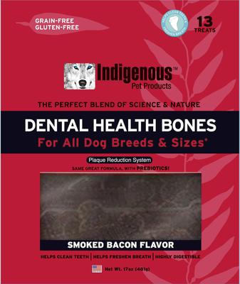 Show full view: Indigenous Pet Products Smoked Bacon Grain-Free Dental Dog Treats, 13 count slide 1 of 6