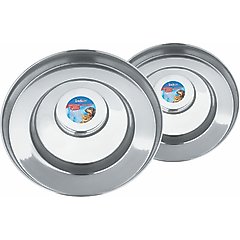Indipets Heavy Duty Stainless Steel Elevated Dog & Cat Saucer, 11-in
