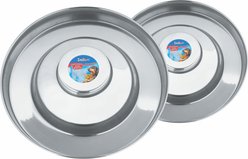 Indipets Heavy Duty Stainless Steel Elevated Dog & Cat Saucer, 15-in