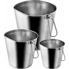 Indipets Stainless Steel Flat Sided Horse Pail, 2-qt