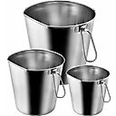 Indipets Stainless Steel Flat Sided Horse Pail, 4-qt