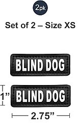 Industrial Puppy "Blind Dog" Velcro Patches for Dog Harness, Black/White, 2 count, X-Small slide 2 of 5