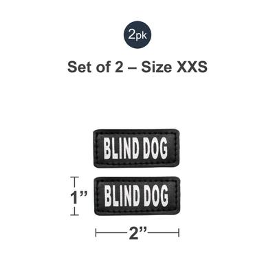 Show full view: Industrial Puppy "Blind Dog" Velcro Patches for Dog Harness, Black/White, 2 count, XX-Small slide 2 of 5