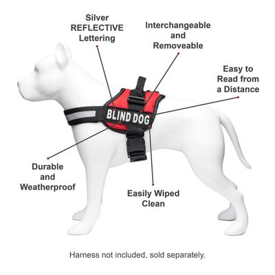 Show full view: Industrial Puppy "Blind Dog" Velcro Patches for Dog Harness, Black/White, 2 count, XX-Small slide 5 of 5