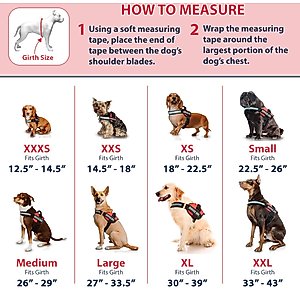 Industrial Puppy Emotional Support Animal ESA Reflective Dog Harness & Leash, Red, X-Small: 16 to 22.5-in chest