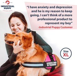 Industrial Puppy Emotional Support Animal ESA Reflective Dog Harness, Pink, Medium: 24 to 29-in chest slide 2 of 7