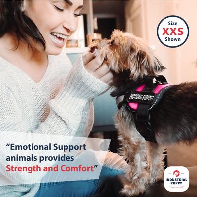 Show full view: Industrial Puppy Emotional Support Animal ESA Reflective Dog Harness, Pink, Medium: 24 to 29-in chest slide 3 of 9