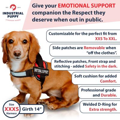 Show full view: Industrial Puppy Emotional Support Animal ESA Reflective Dog Harness, Red, XXX-Small: 12.5 to 14.5-in chest slide 4 of 9