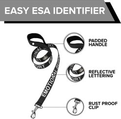 Industrial Puppy Emotional Support Dog ESA Nylon Reflective Dog Leash, Black, 4-ft long, 1-in wide slide 2 of 6