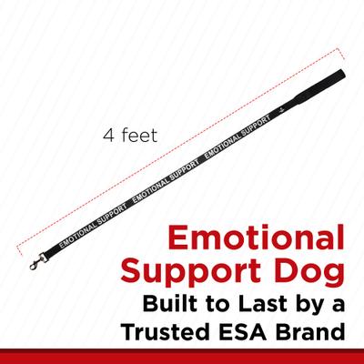 Show full view: Industrial Puppy Emotional Support Dog ESA Nylon Reflective Dog Leash, Black, 4-ft long, 1-in wide slide 3 of 6