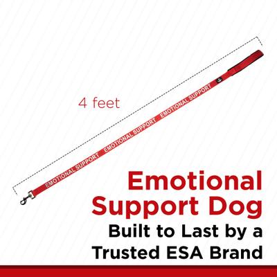 Show full view: Industrial Puppy Emotional Support Dog ESA Nylon Reflective Dog Leash, Red, 4-ft long, 1-in wide slide 4 of 7