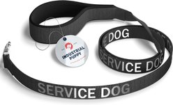Industrial Puppy Nylon Reflective Service Dog Leash, Black, 4-ft long, 1-in wide